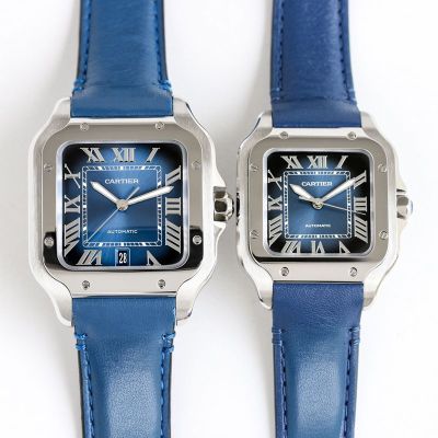 CARTIER Replica Watch Best Edition with 9015 Movement Blue Italian Cowhide Leather Watch Strap 47.5mm/35.1mm Watch